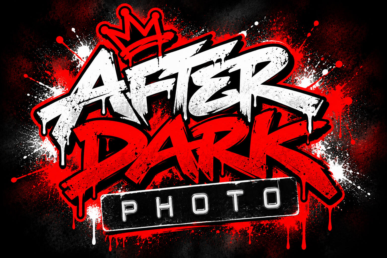 Sneax Studio by After Dark Photo SNEAX STUDIO by After Dark Photo logo, red and white graffiti on a plain background